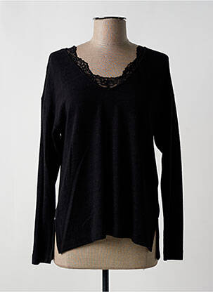 Pull tissage chiné manches longues noir ESPRIT femme