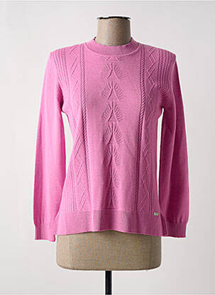 Pull resserrée sur le bas manches longues rose MINO MORA femme