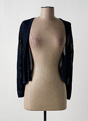 Gilet manches longues maille ajourée bleu BETTY BARCLAY femme