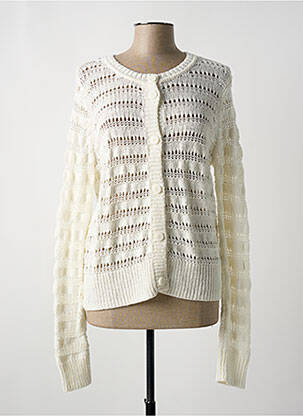 Gilet manches longues resserrée sur le bas blanc ESPRIT femme