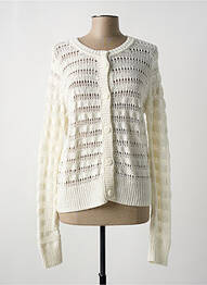 Gilet manches longues resserrée sur le bas blanc ESPRIT femme