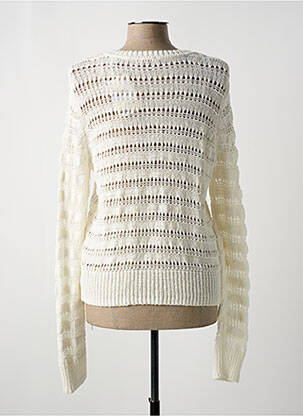 Gilet manches longues resserrée sur le bas blanc ESPRIT femme
