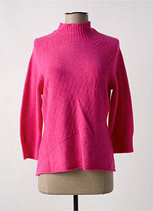 Pull tissage chiné manches 3/4 rose CARTA LIBERA femme