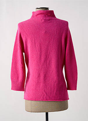 Pull tissage chiné manches 3/4 rose CARTA LIBERA femme