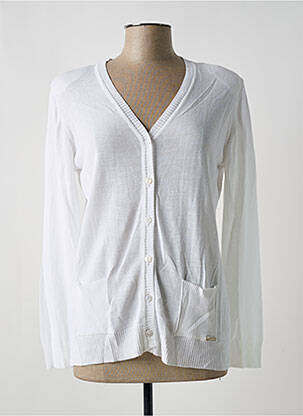 Gilet manches longues resserrée sur le bas blanc MINO MORA femme