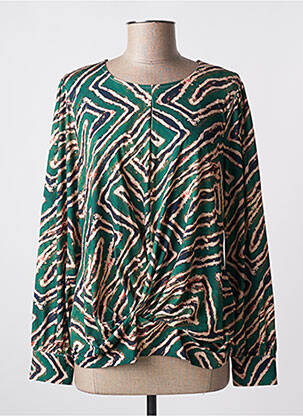 T-shirt stretch manches longues vert K-DESIGN femme
