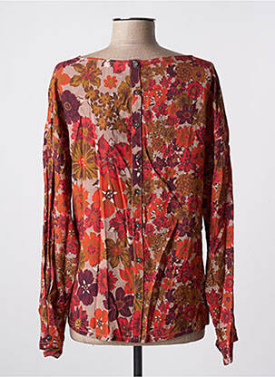 Blouse imprimé fleurs manches longues orange AGATHE & LOUISE femme