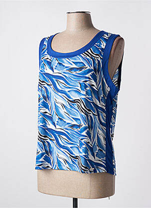 Débardeur stretch sans manche bleu PAUL BRIAL femme