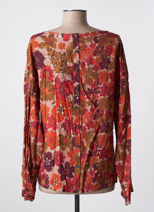Blouse imprimé fleurs manches longues orange AGATHE & LOUISE femme