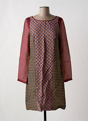 Robe mi-longue imprimé fleurs manches longues rouge NICE THINGS femme