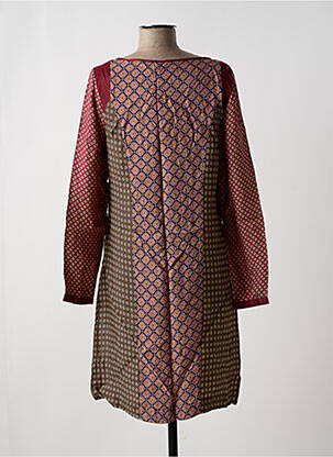 Robe mi-longue coupe fluide manches longues rouge NICE THINGS femme