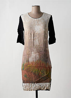 Robe mi-longue manches 3/4 manches 3/4 beige NICE THINGS femme
