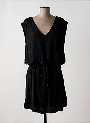 Robe mi-longue manches courtes manches courtes noir KAPORAL femme