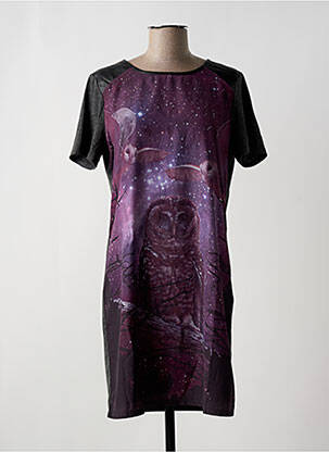 Robe mi-longue manches courtes manches courtes gris YUMI femme