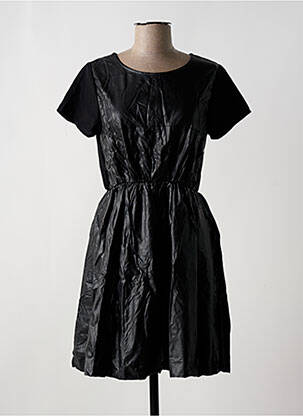 Robe mi-longue manches courtes manches courtes noir REDSOUL femme