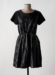 Robe mi-longue manches courtes manches courtes noir REDSOUL femme