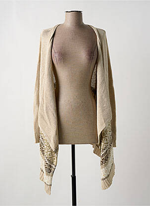 Gilet manches longues maille tricot beige DN.SIXTY SEVEN femme