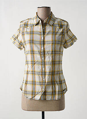 Chemisier coupe cintrée manches courtes jaune WRANGLER femme