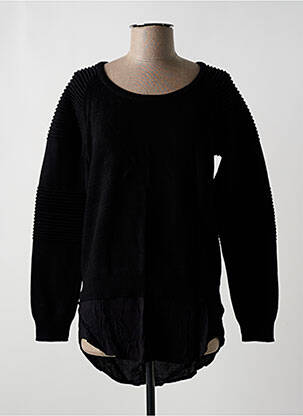 Pull col rond manches longues noir 2TWO femme