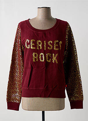 Sweat-shirt stretch manches longues rouge LE TEMPS DES CERISES femme