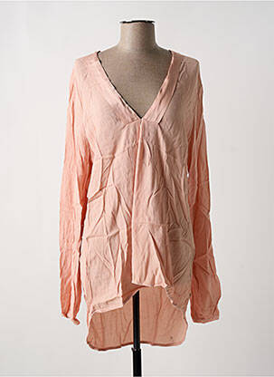 Tunique manches longues tissage crêpe rose PLEASE femme