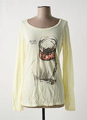 Top imprimé fantaisie manches longues jaune MAISON SCOTCH femme