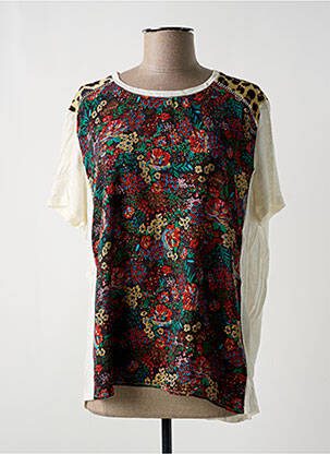 Top coupe fluide manches courtes beige SCOTCH & SODA femme
