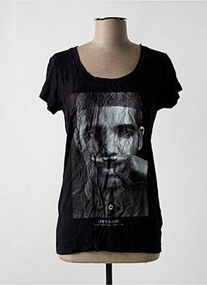 T-shirt imprimé fantaisie manches courtes noir ELEVEN PARIS femme