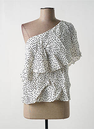 Top tissage crêpe manches courtes blanc VILA femme