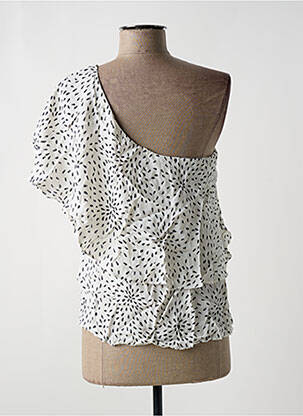 Top tissage crêpe manches courtes blanc VILA femme