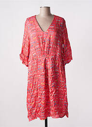 Robe mi-longue manches 3/4 manches 3/4 rose BLEU TANGO femme