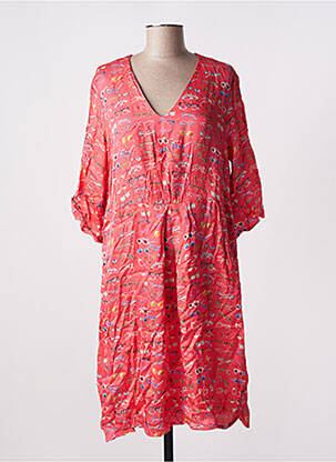 Robe mi-longue manches 3/4 manches 3/4 rose BLEU TANGO femme