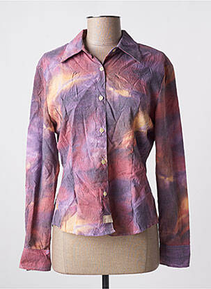 Chemisier coupe cintrée manches longues violet LUNA SORETI femme