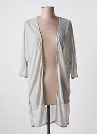 Gilet manches longues manches 3/4 gris ICHI femme
