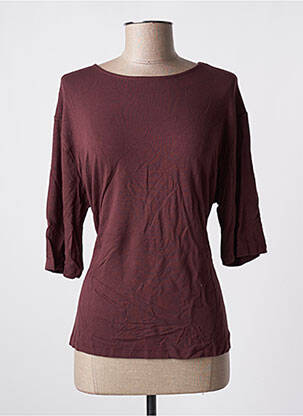 T-shirt manches 3/4 manches 3/4 rouge ICHI femme