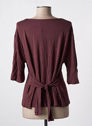T-shirt manches 3/4 manches 3/4 rouge ICHI femme