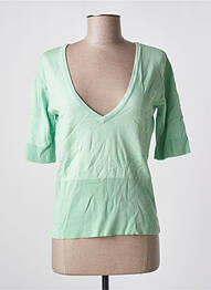 Pull col v manches courtes vert VERO MODA femme