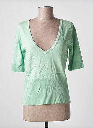 Pull col v manches courtes vert VERO MODA femme