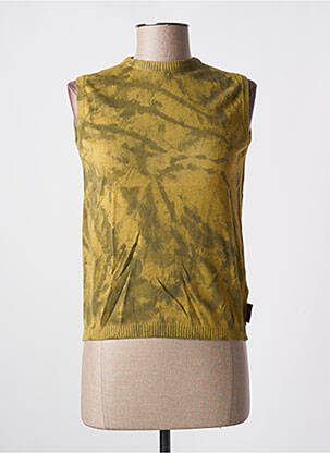 Pull stretch sans manche vert TEDDY SMITH femme