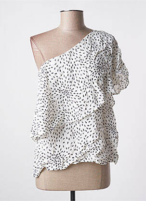 Top tissage crêpe manches courtes blanc VILA femme