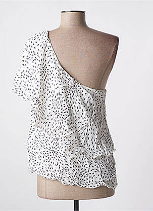Top tissage crêpe manches courtes blanc VILA femme