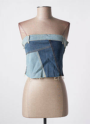 Top col carré sans manche bleu FREEMAN T.PORTER femme