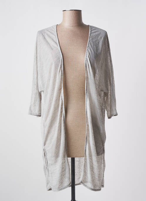 Gilet manches longues gris ICHI pour femme