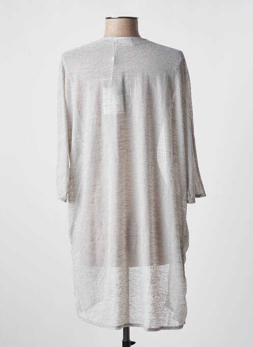 Gilet manches longues gris ICHI femme