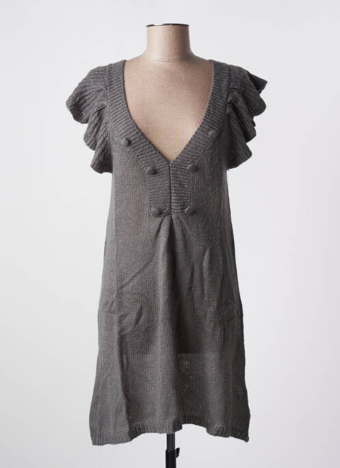 Robe mi-longue gris ICHI pour femme