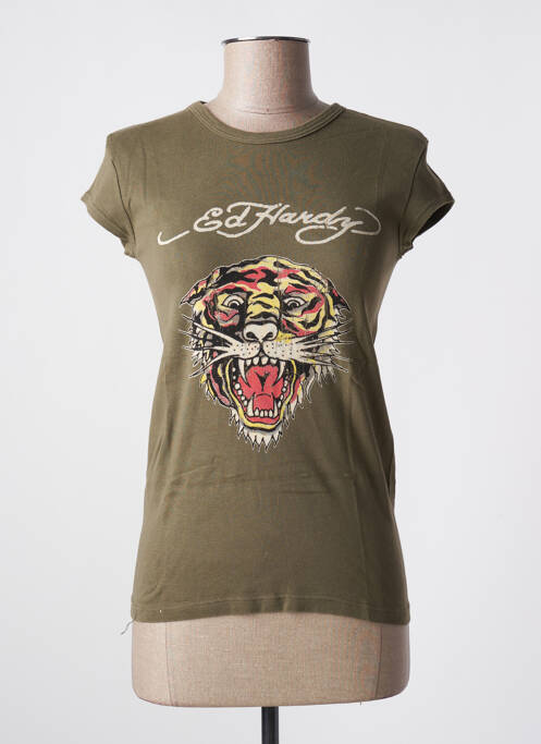 T-shirt vert ED HARDY pour femme