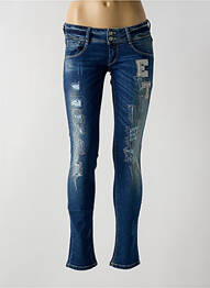 Jeans skinny tissage brut taille normale bleu MET femme