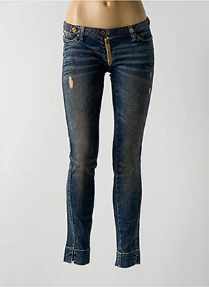 Jeans skinny tissage brut taille normale bleu MET femme