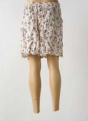 Jupe courte taille élastique beige GRACE & MILA femme