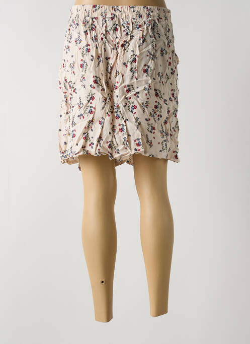 Jupe courte taille élastique beige GRACE & MILA femme